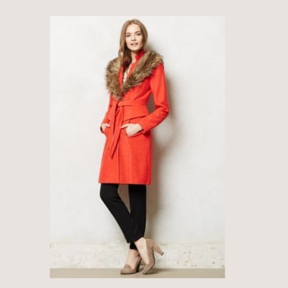 Anthropologie Plenty by Tracy Reece Montaigne coat with faux fur collar - Picture 9 of 16